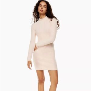 Sunday Best Elegant Cream Long Sleeve Dress